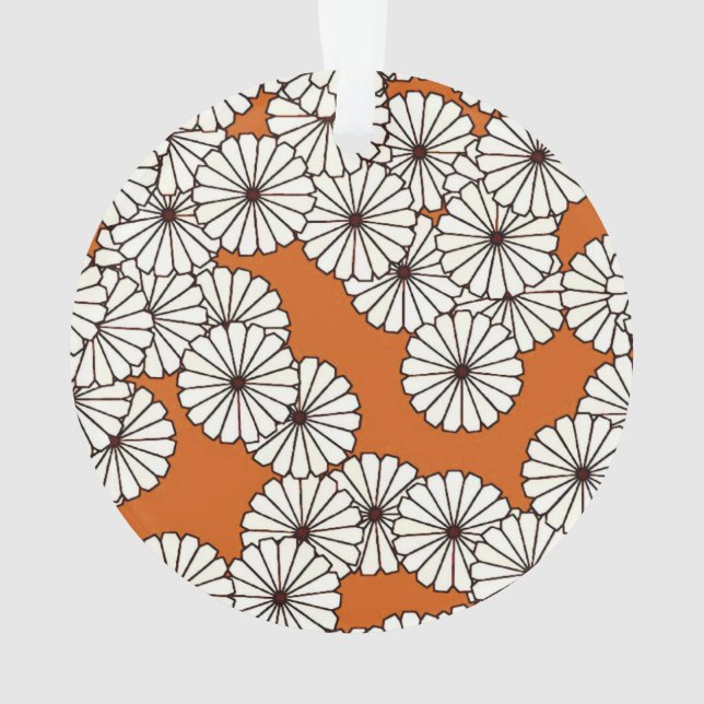 Motif à fleurs Art déco - crème sur rouille (dos)
