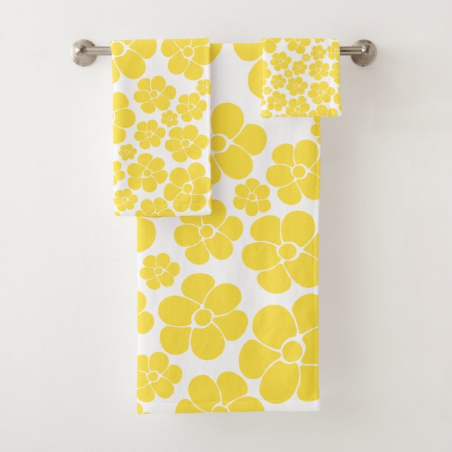 Motif à fleurs - Citron jaune et blanc (En situation)