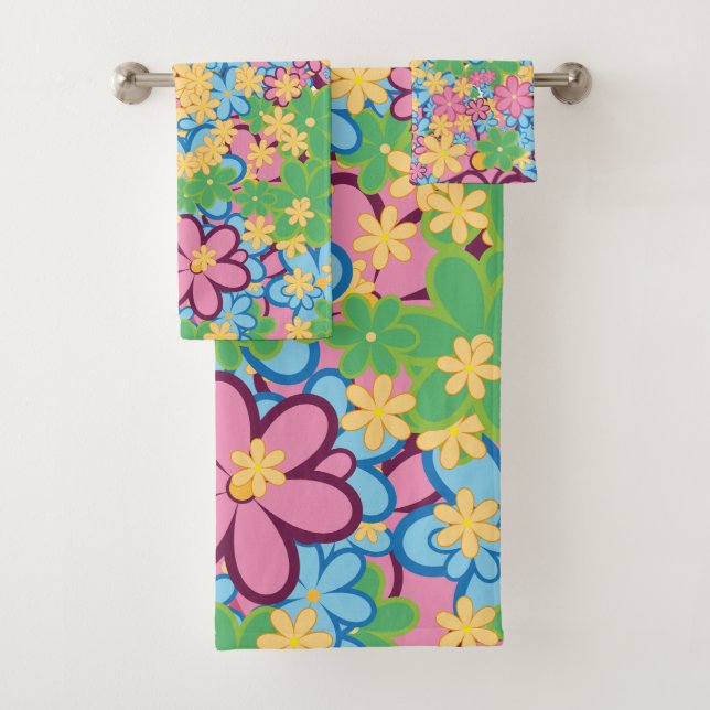 Motif à fleurs du printemps été 60s (En situation)