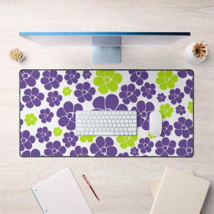Motif à fleurs en vert citron et violet