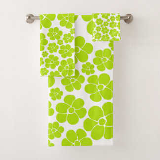 Motif à fleurs en vert et blanc citron