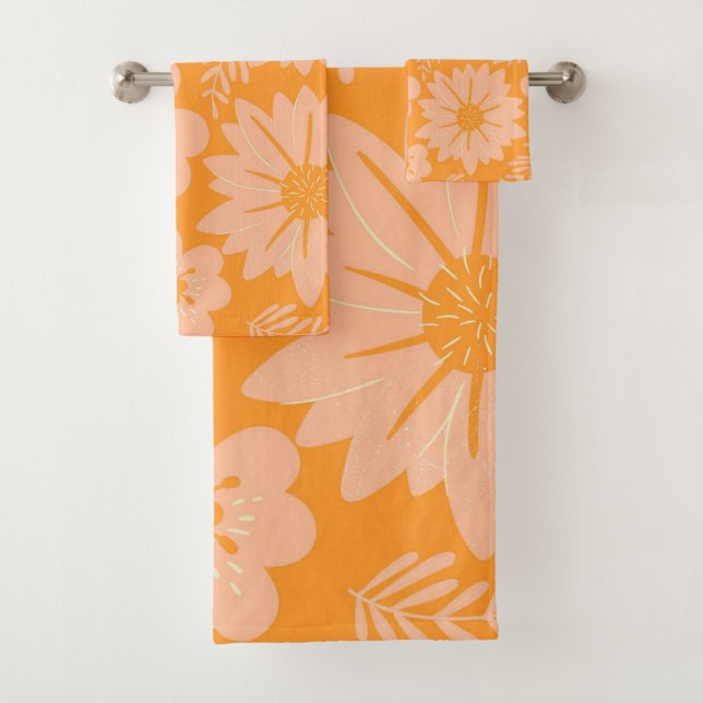 Motif à fleurs orange Fuzz Vintage rétro (En situation)