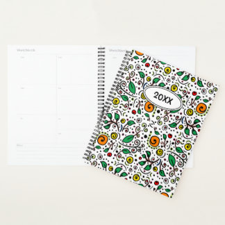 Motif à fleurs personnalisé orange Berry blanc -