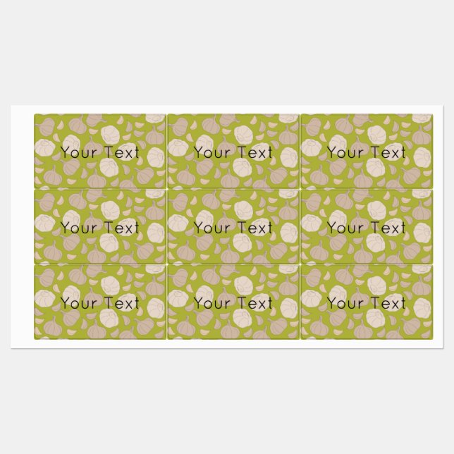 Motif à l'ail - Étiquette alimentaire à l'ail (Feuille)