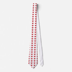 Motif à points de coeur Polka sur Cravate blanche