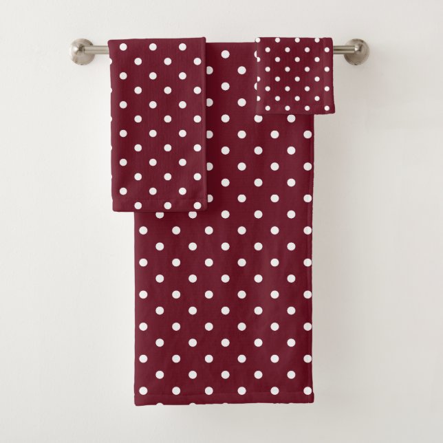Motif à points Polka Burgundy et Blanc (En situation)