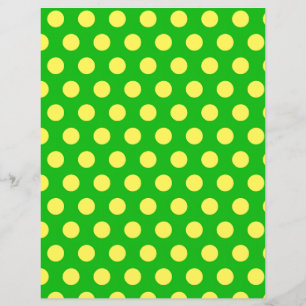 Motif à points Polka Jaune sur le scrapbook vert b