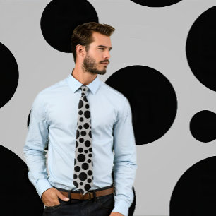 Motif à points polka noirs aléatoires sur Cravate