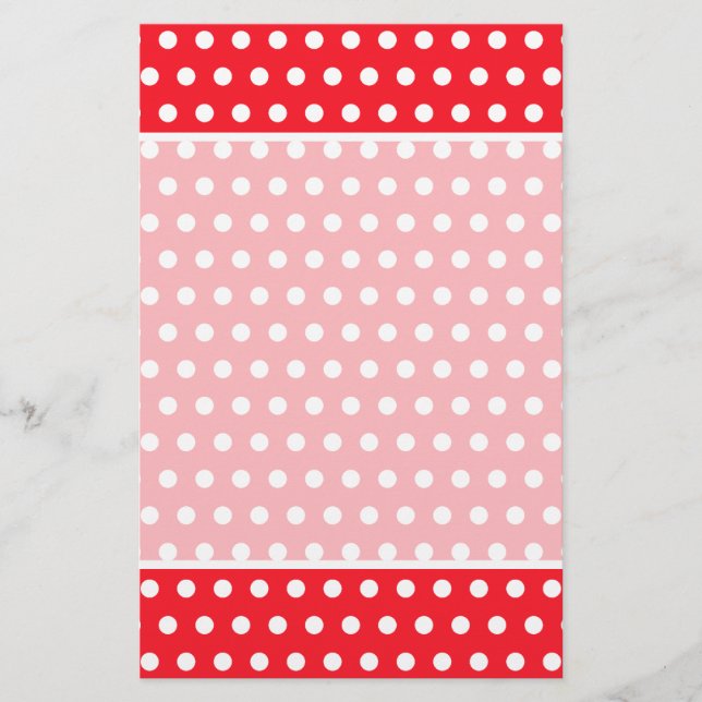 Motif à points Polka rouge et blanc. Spotty. (Devant)