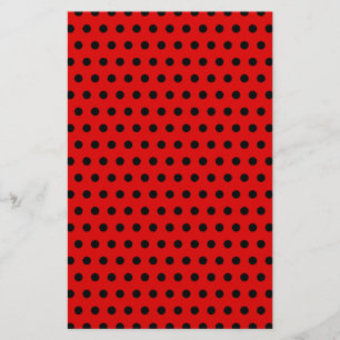 Motif à points Polka rouge et noir. Spotty.