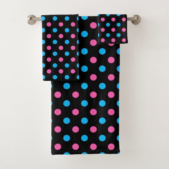 Motif à pois bleu rose noir (En situation)
