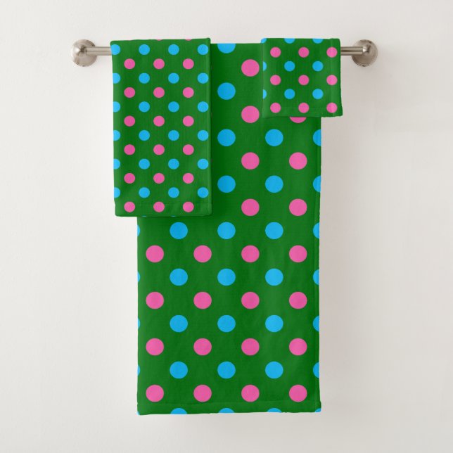 Motif à pois bleu vert rose (En situation)