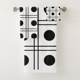 Motif à pois et damier noir et blanc