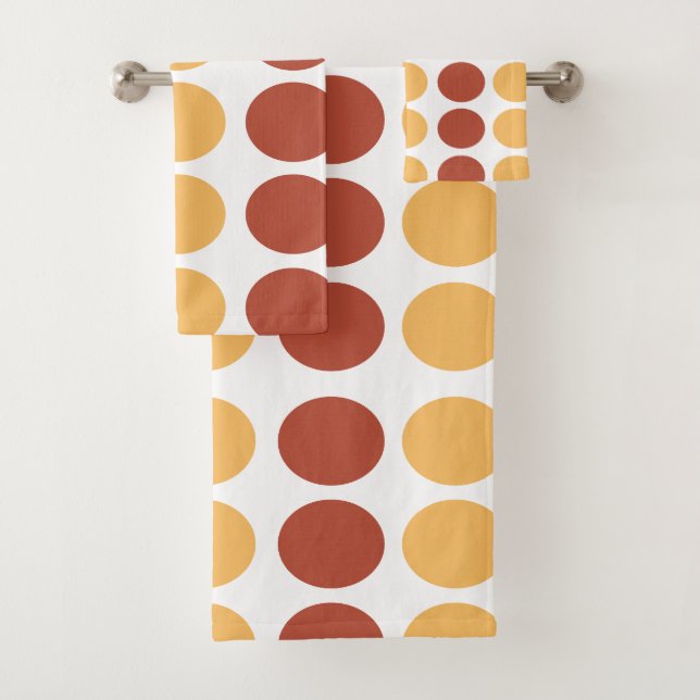 Motif à pois marron orange (En situation)