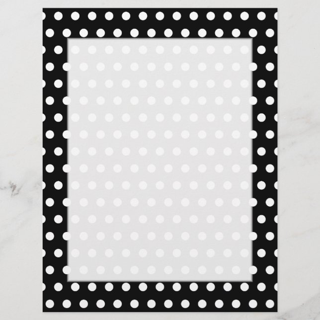 Motif à pois noir et blanc. Tacheté. (Devant)