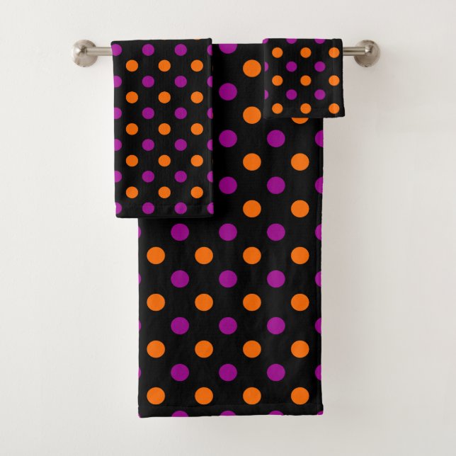 Motif à pois orange violet noir (En situation)