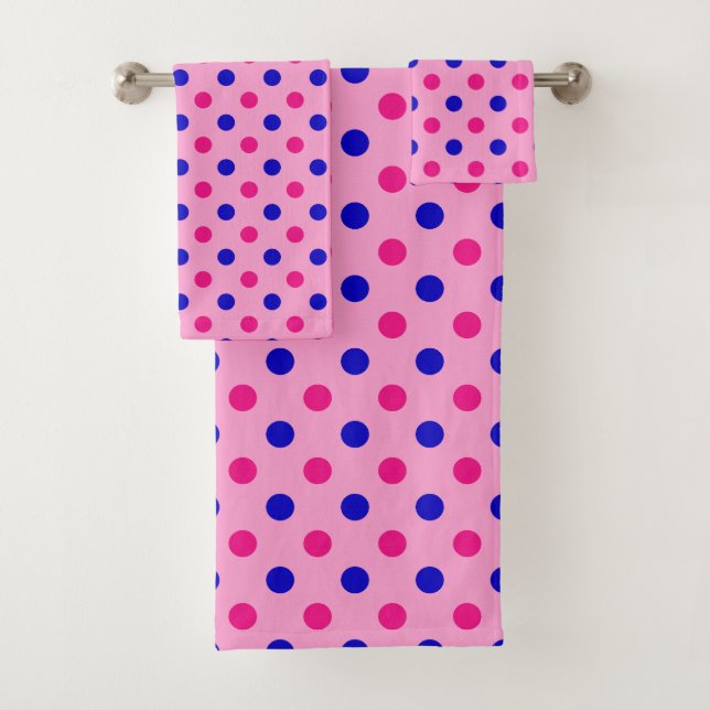 Motif à pois rose bleu rose (En situation)