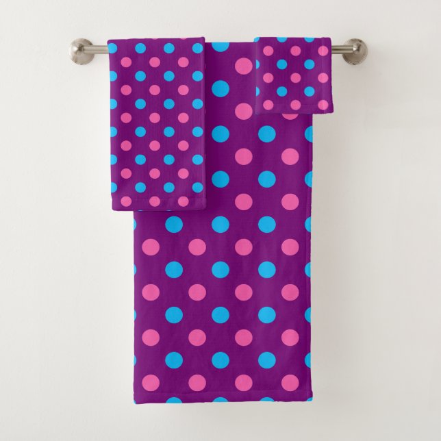 Motif à pois rose bleu violet (En situation)