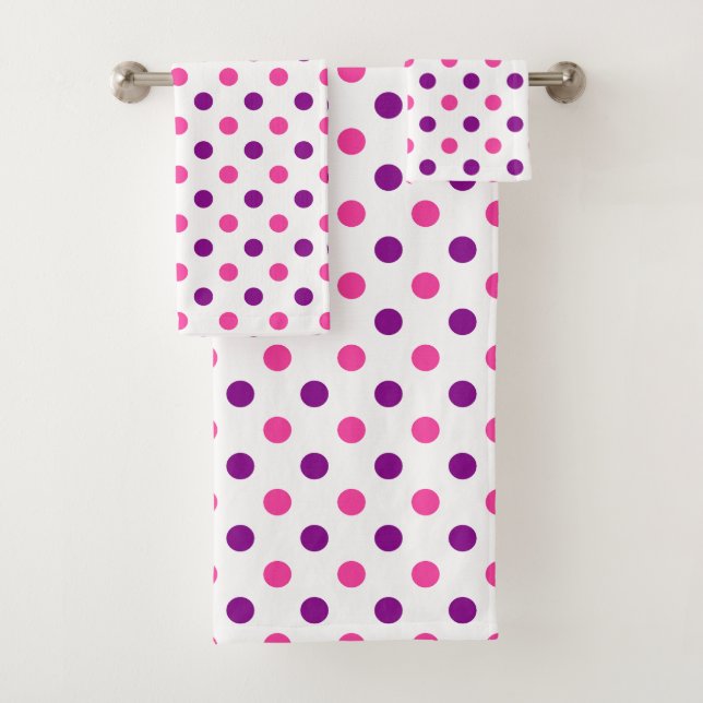 Motif à pois rose violet blanc  (En situation)