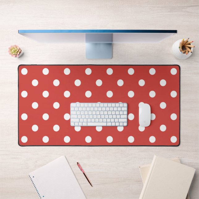 Motif à pois rouges et blancs (Bureau 1)