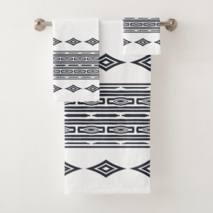 Motif à rayures aztèques gris et blanc