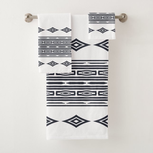 Motif à rayures aztèques gris et blanc (En situation)