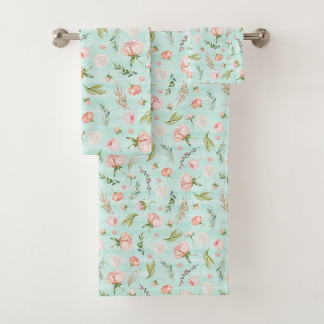 Motif à rayures de menthe rose moderne (En situation)