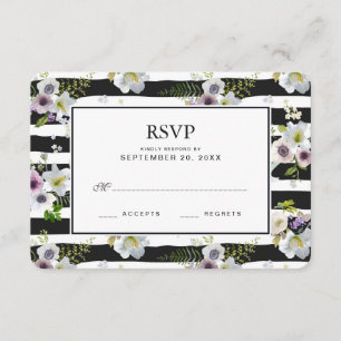 Motif à rayures florales peintes - Mariage RSVP