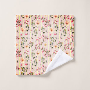 Motif à rayures florales rose pâle