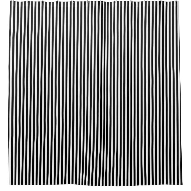 Motif à rayures noir et blanc rideau de douche (Devant)