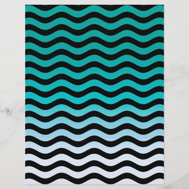 Motif à rayures turquoise ondulées (Devant)