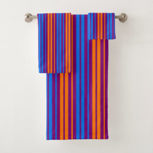 Motif à rayures verticales orange bleu violet
