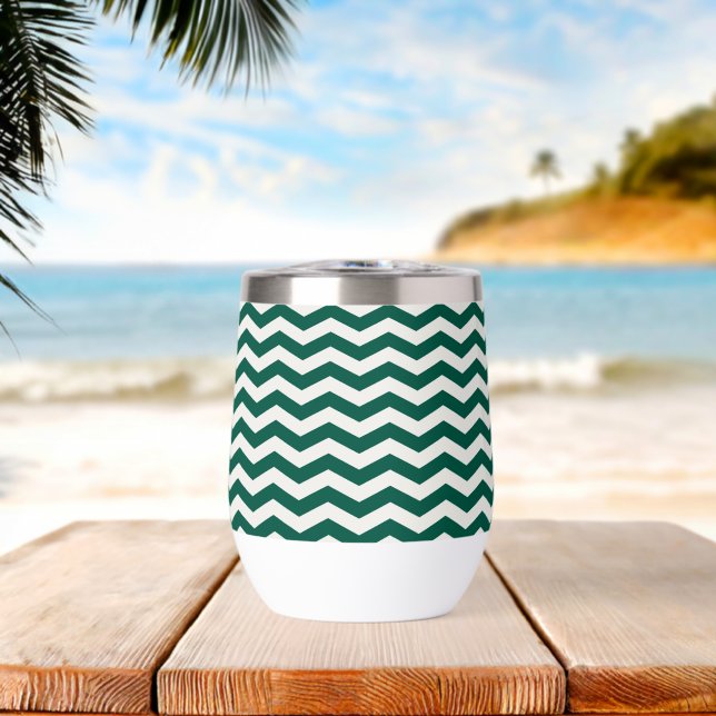 Motif à rayures zig zag Chevron vert sarcelle (Plage (pivotée))