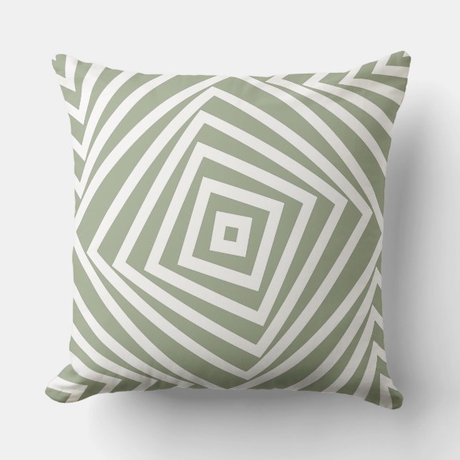 Motif à spirale blanc et gris - oreiller à lancer (Recto)