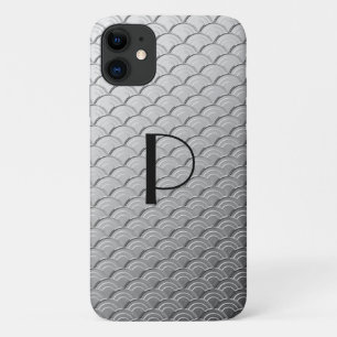 Motif à vagues Art Déco - Coque en argent métalliq