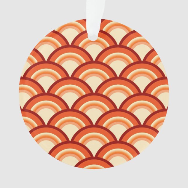 Motif à vagues Art déco - mandarine orange (devant)