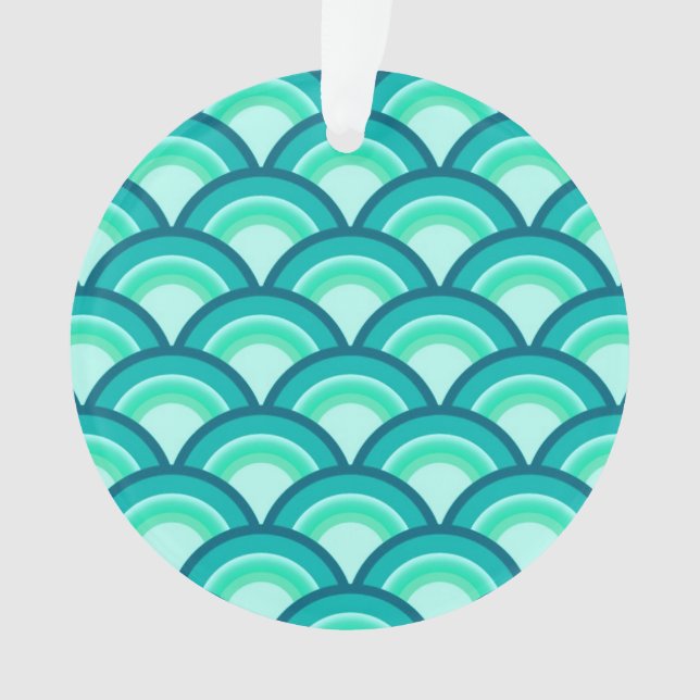 Motif à vagues Art déco - tons turquoise (devant)