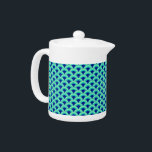Motif à vagues Art déco - turquoise et cobalt<br><div class="desc">Motif Art Déco à base de motif à vagues traditionnel souvent vu dans les textiles japonais,  dans les tons turquoise et bleu cobalt - numériquement rehaussé pour un effet émail surélevé.</div>