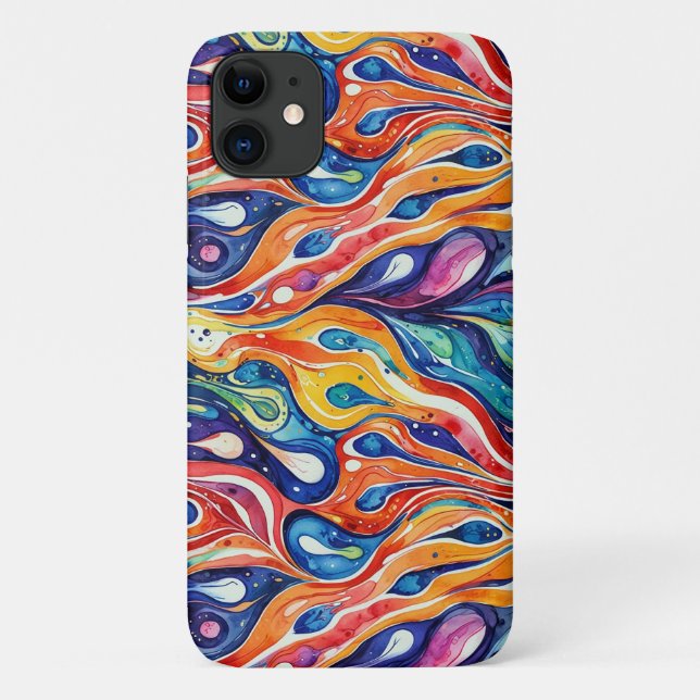 motif Abstrait 1196 avec art fluide - Coque iphone (Dos)