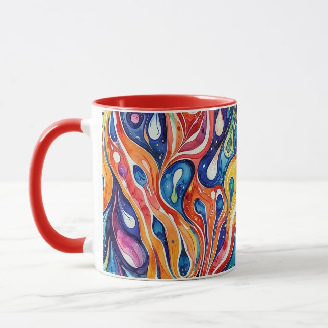 motif Abstrait 1196 avec art fluide - Mug (Gauche)