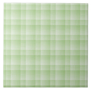 Motif abstrait à carreaux verts et blancs