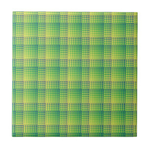 Motif abstrait à carreaux verts et bleus