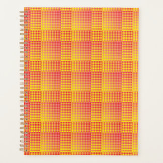 Motif Abstrait à Damier Rouge Jaune