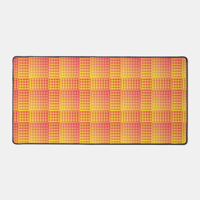 Motif Abstrait à Damier Rouge Jaune (Recto)