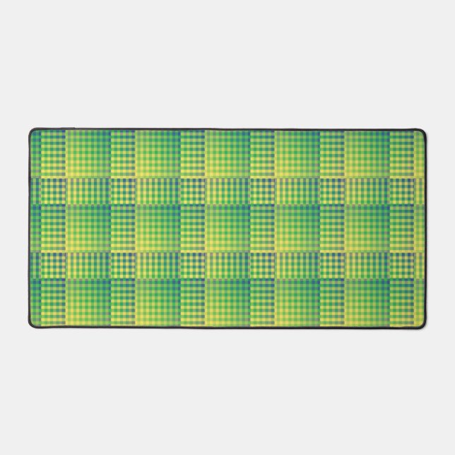 Motif Abstrait à Damier Vert Bleu (Recto)