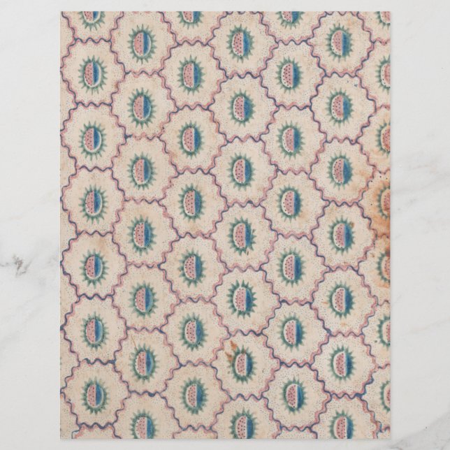 Motif Abstrait avec lignes courbes et points papie (Devant)