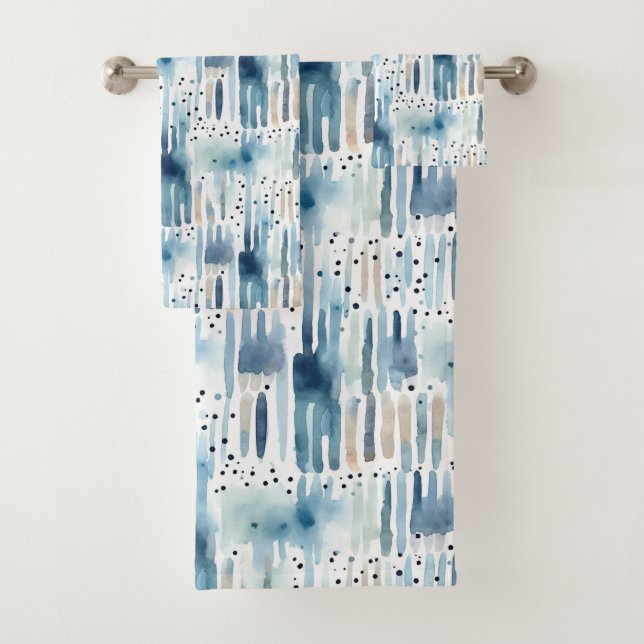 Motif Abstrait Bleu Aquarelle Moderne (En situation)