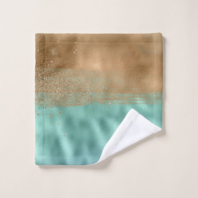 Motif Abstrait Coloré de Lagune Tranquille (Gant de toilette)
