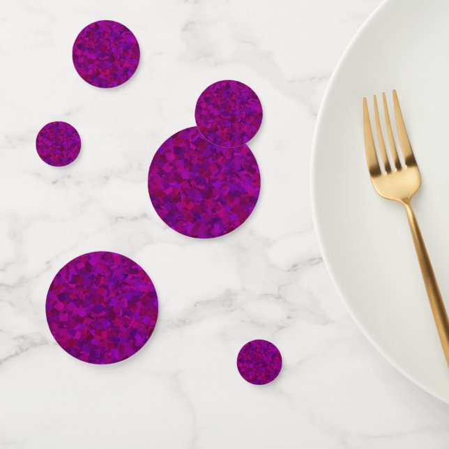Motif Abstrait Cubiste Confettis Rose Violet (Groupe)