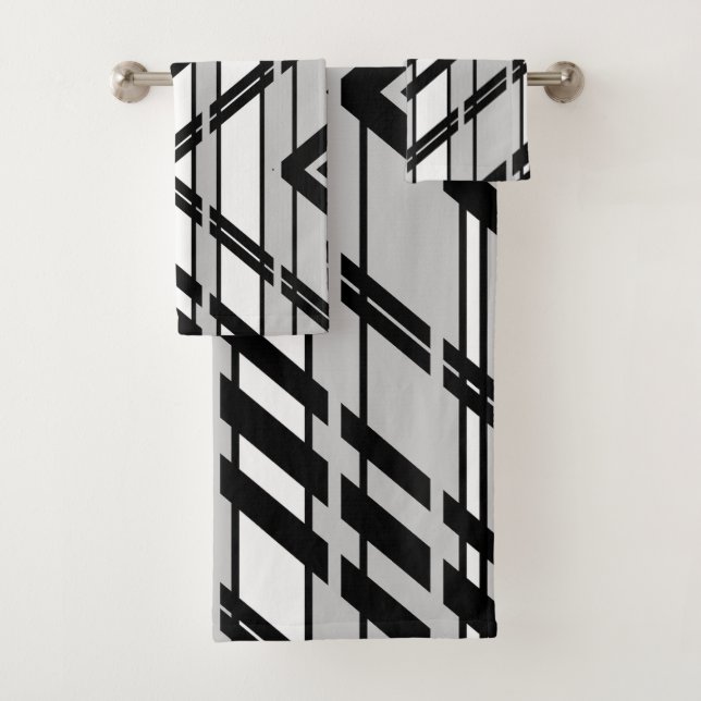 Motif Abstrait  de ligne Skyline Black (En situation)